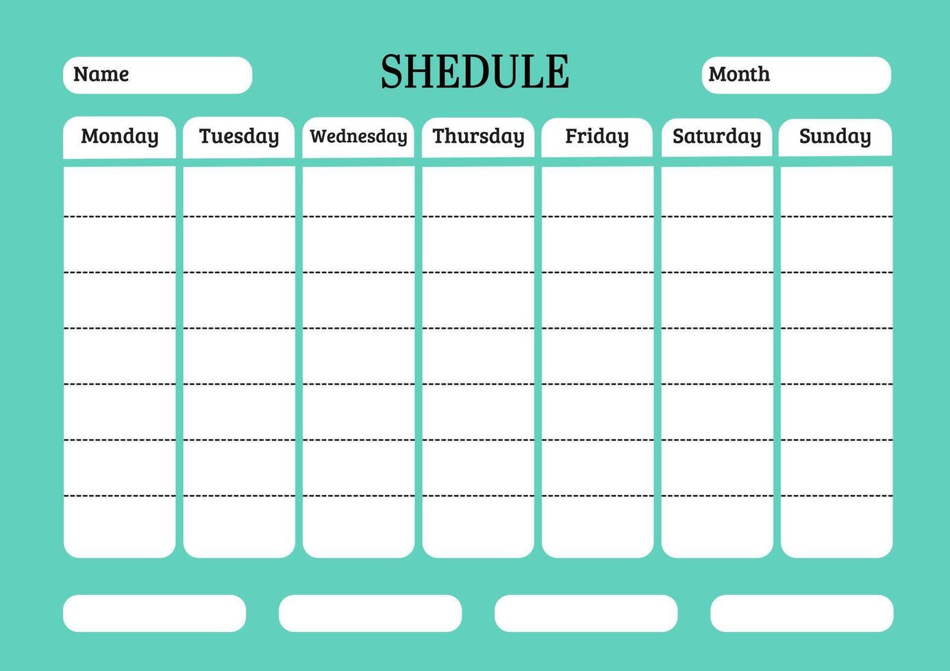 Weekly planner showing balanced movement schedule with color-coded activities